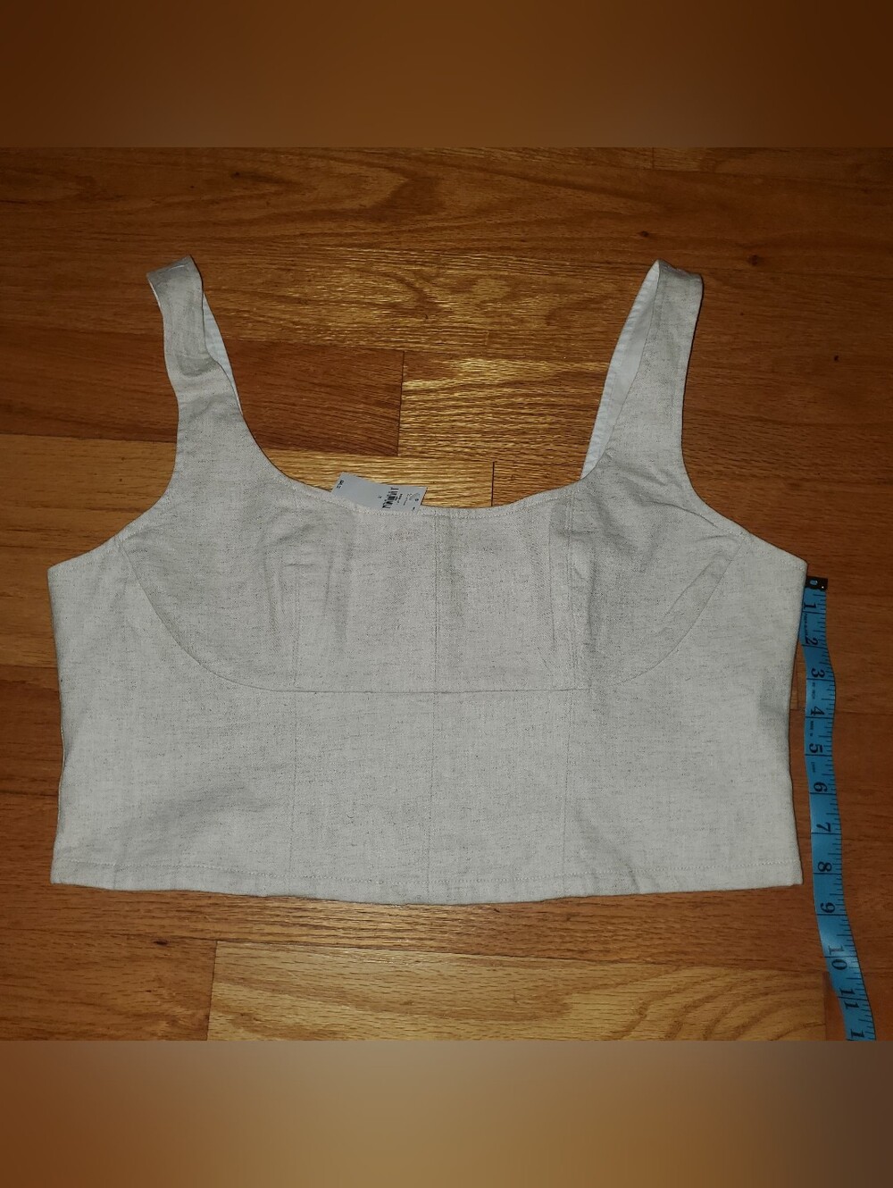 Banana Republic Women's Off White Linen-Blend Cropped Tank Top